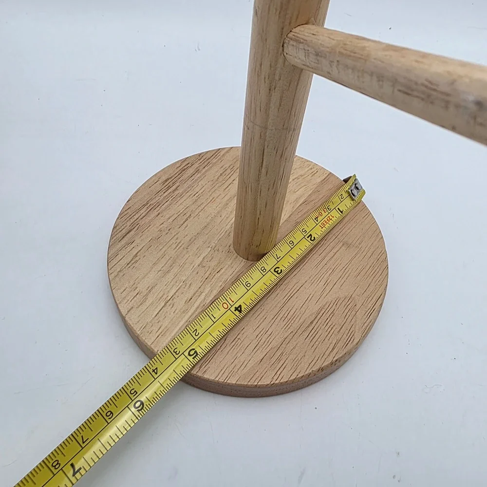 Threshold Rubberwood Mug Tree Countertop Coffee Cup Holder Stand Natural Wood O7